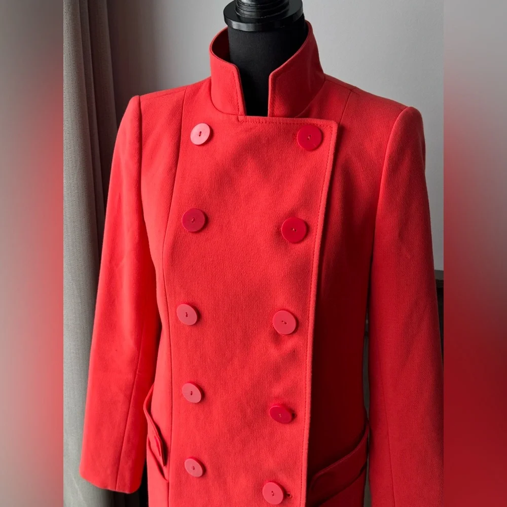 Forenza by limited bright orange red peacoat jacket  EUC - Picture 5 of 9